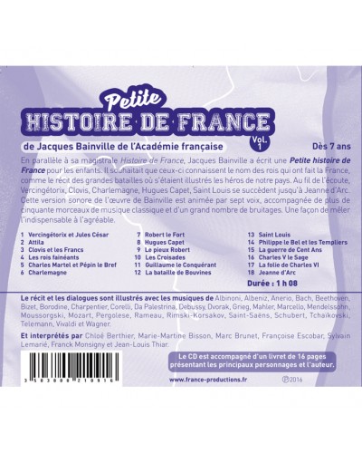 CD Petite histoire de France vol 1 (de Vercingétorix à Jeanne d'Arc)