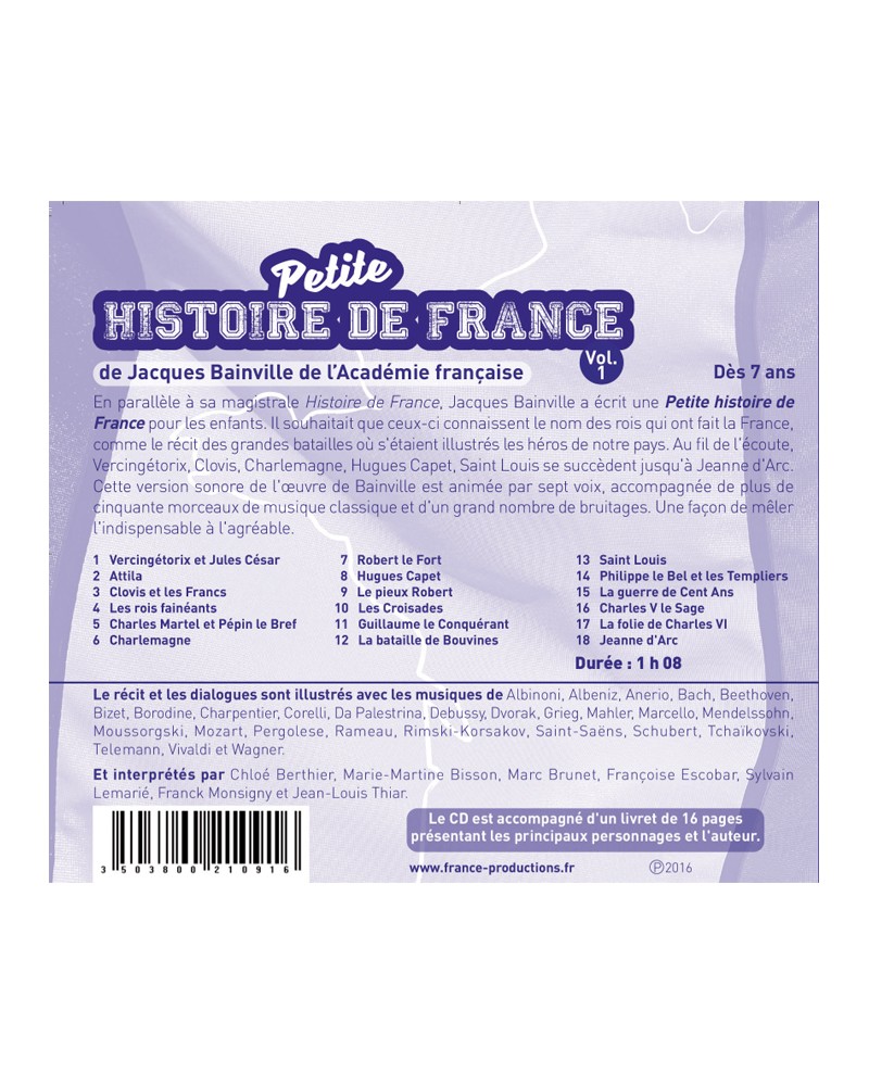CD Petite histoire de France vol 1 (de Vercingétorix à Jeanne d'Arc)