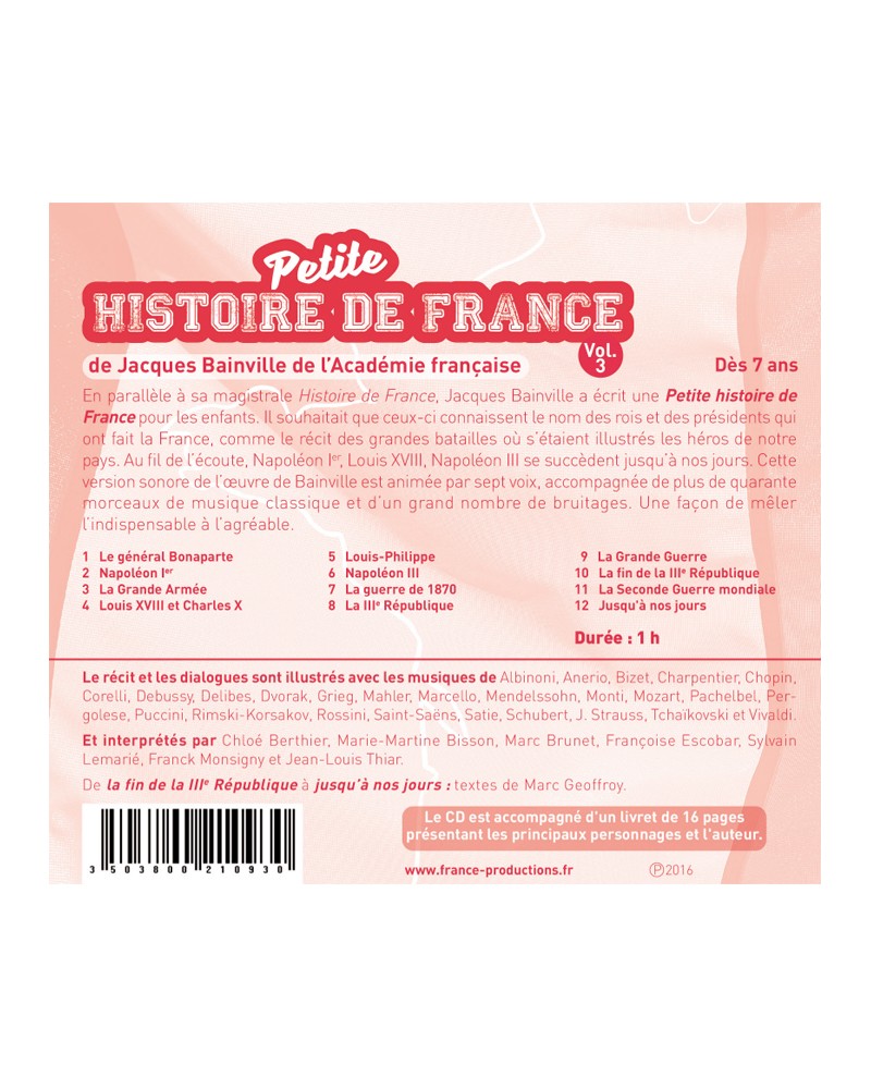 CD Petite histoire de France vol 3 (de Napoléon Ier à nos jours)