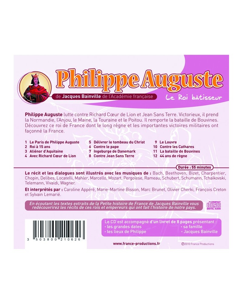 CD Philippe Auguste le roi bâtisseur