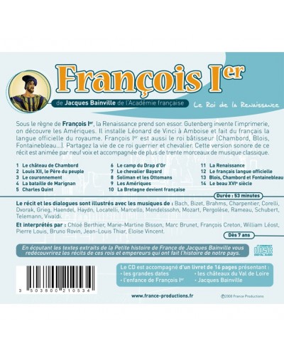 CD François Ier le roi de la Renaissance