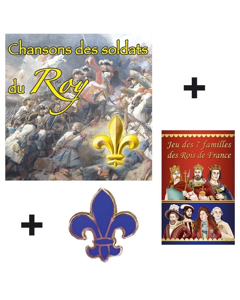 1 CD Chansons des soldats du Roy + Jeu de famille + Porte-clés fleur de lys