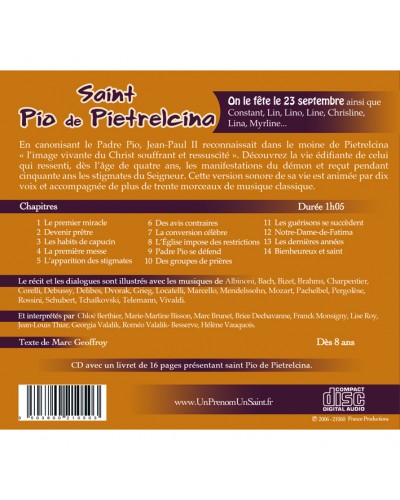 CD Saint Pio de Pietrelcina (Padre Pio)