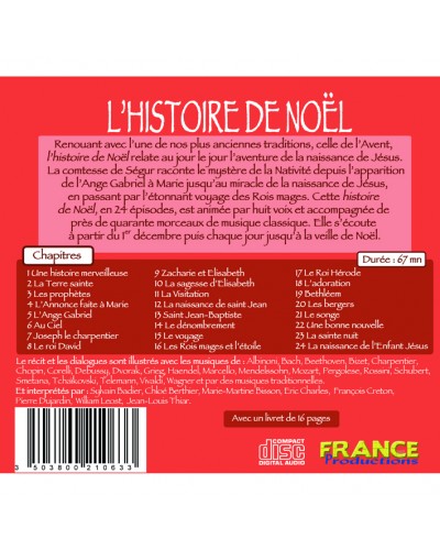Dos CD L'Histoire de Noël de la comtesse de Ségur