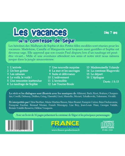 CD Les vacances de la comtesse de Ségur