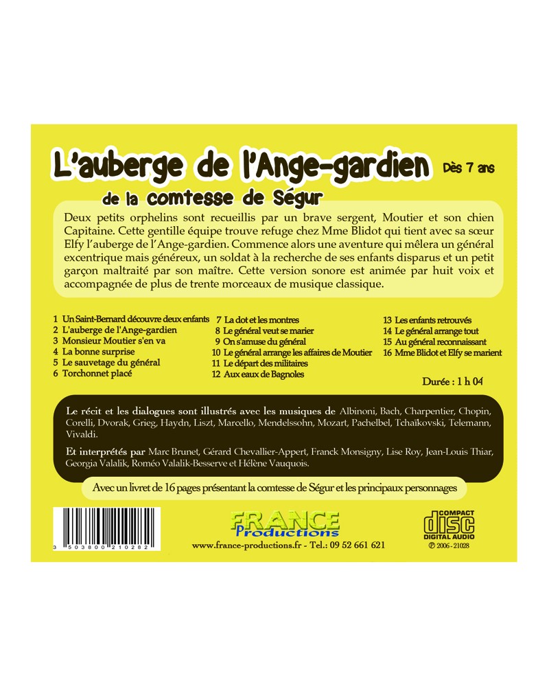 CD L'auberge de l'Ange-gardien de la comtesse de Ségur
