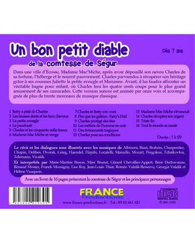 CD Un bon petit diable de la comtesse de Ségur