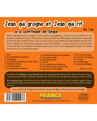 CD Jean qui grogne et Jean qui rit de la comtesse de Ségur