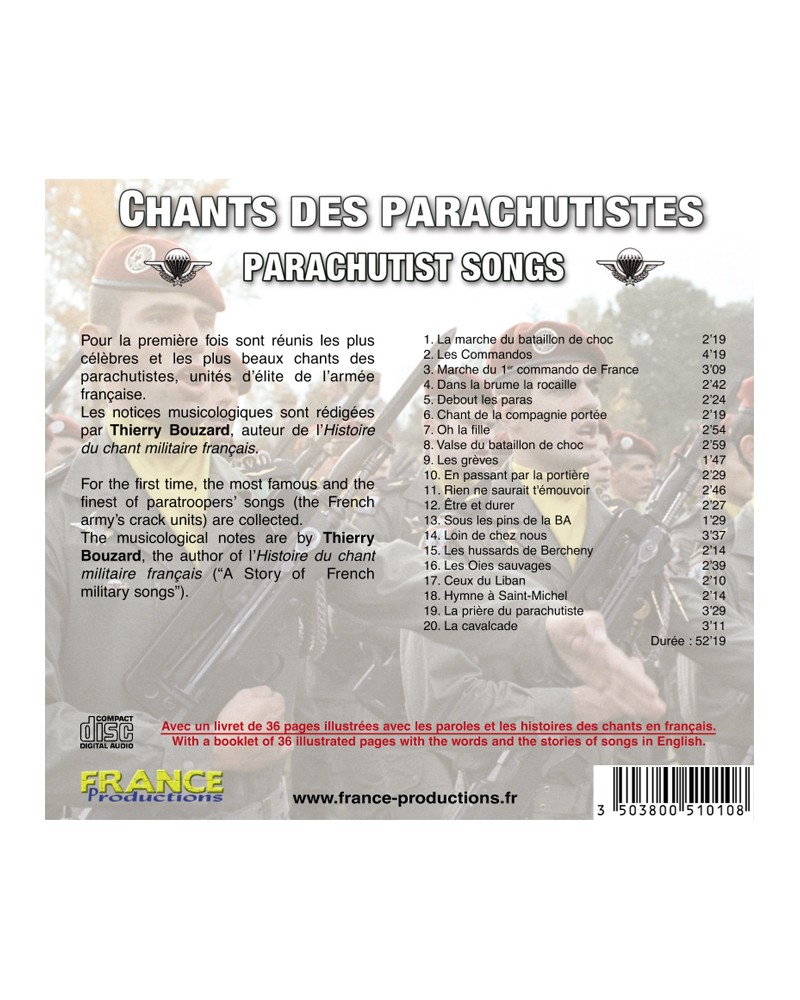 CD Chants des parachutistes