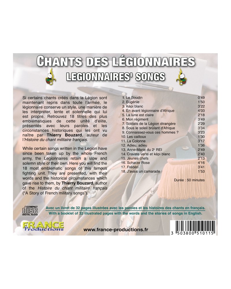 CD Chants des légionnaires