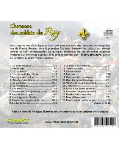 CD Chansons des soldats du Roy