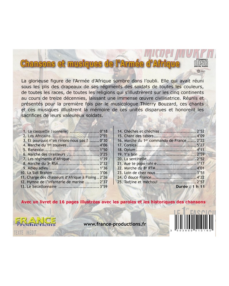 CD Chansons et musiques de l'Armée d'Afrique
