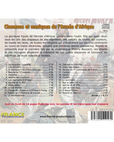 CD Chansons et musiques de l'Armée d'Afrique