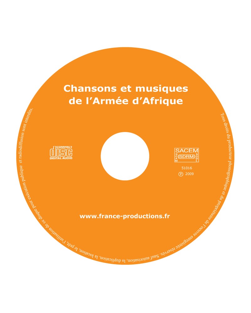 CD Chansons et musiques de l'Armée d'Afrique
