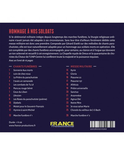 CD Hommage à nos soldats