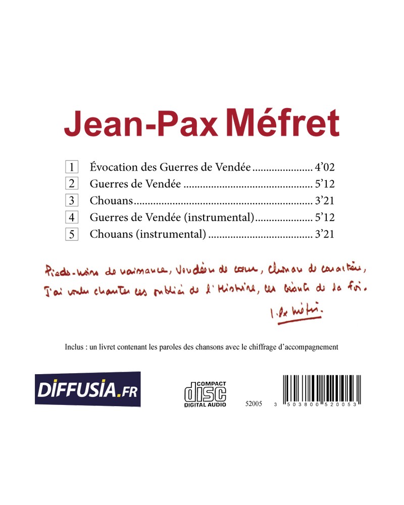 CD Jean-Pax Méfret Guerres de Vendée