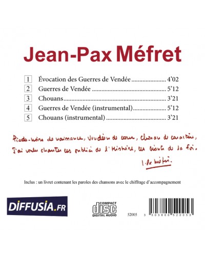 CD Jean-Pax Méfret Guerres de Vendée