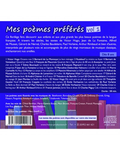 Mes poèmes préférés le lot de 5 CD