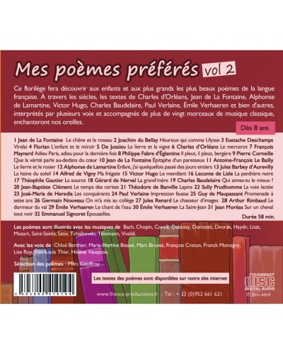 Mes poèmes préférés le lot de 5 CD