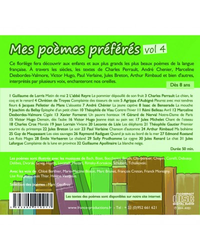 Mes poèmes préférés le lot de 5 CD