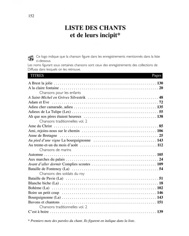 Les chants des traditions