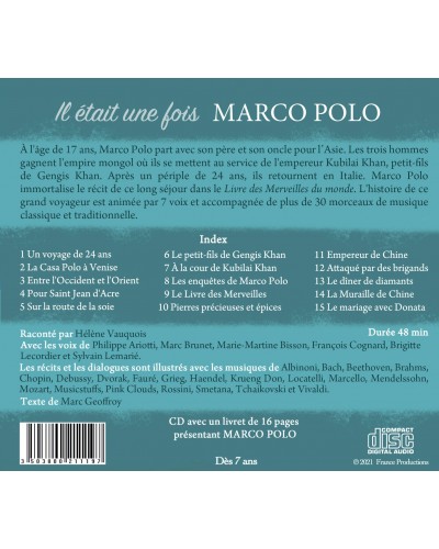 Dos du CD Il était une fois Marco Polo