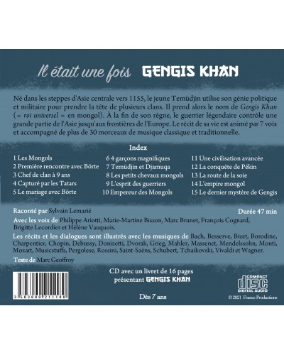 Dos du CD Il était une fois Gengis Khan