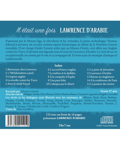 Dos du CD Il était une fois Lawrence d'Arabie
