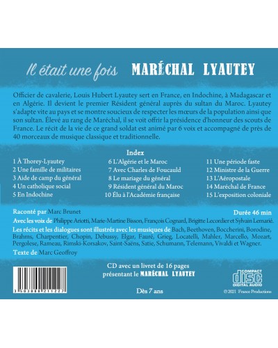 Dos du CD Il était une fois Maréchal Lyautey