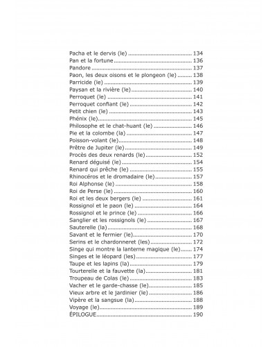 Liste des fables page 3