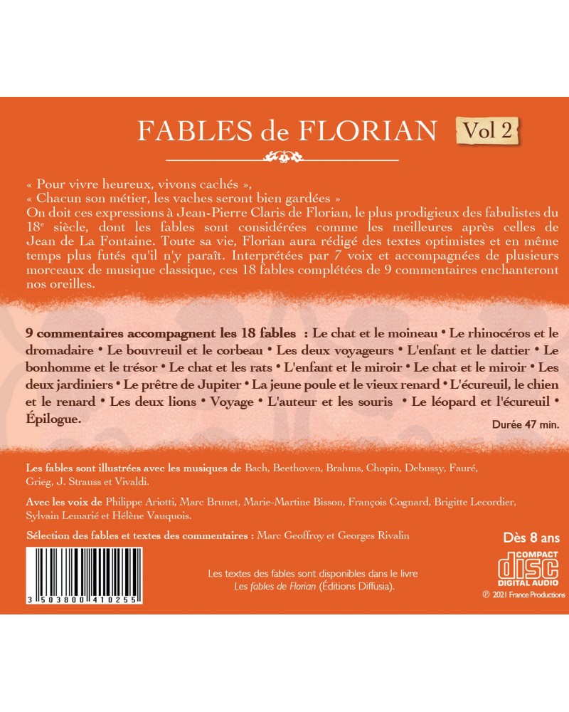 Dos du CD Fables de Florian vol 1