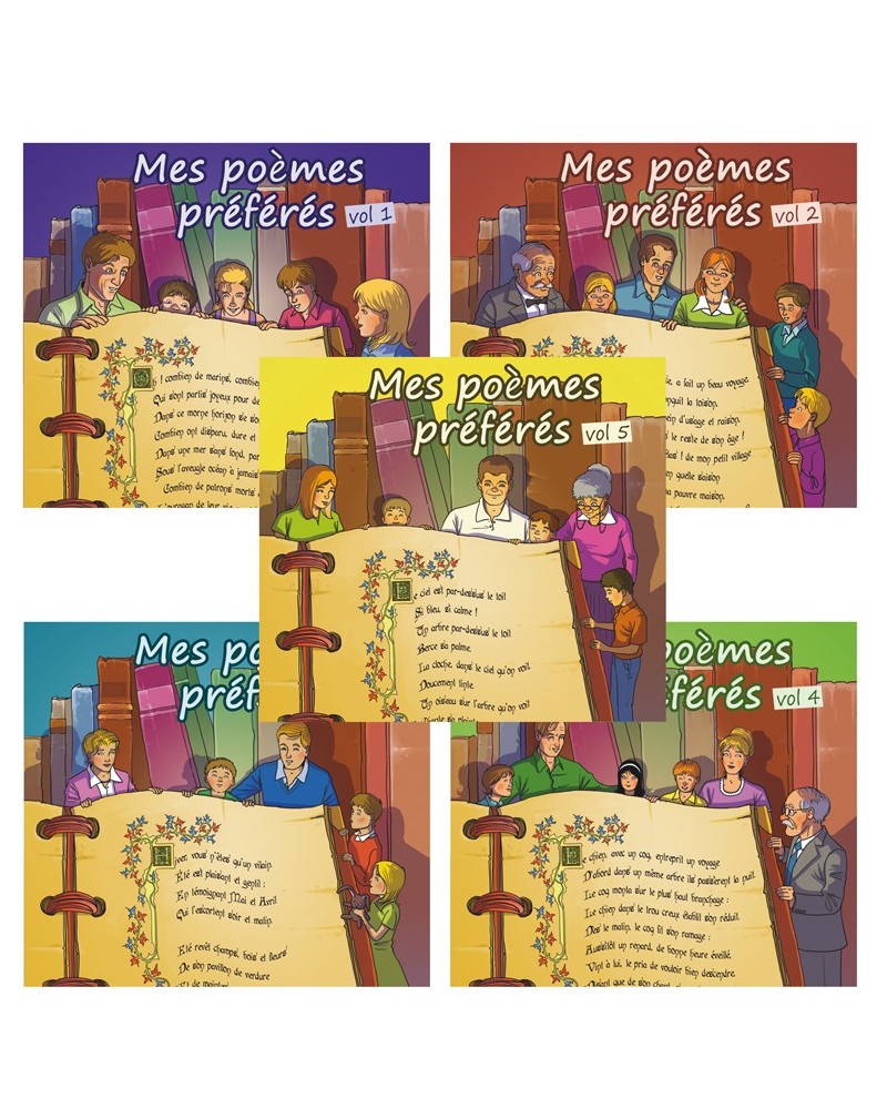 Mes poèmes préférés le lot de 5 CD