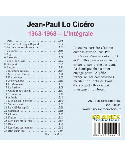 CD Lo Cicéro - L'intégrale (1963-1968) Dos