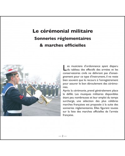 CD Cérémonial militaire, sonneries réglementaires et marches officielles