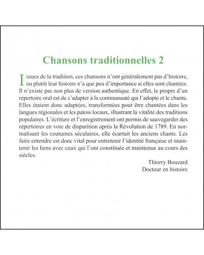 CD Chansons traditionnelles volume 2