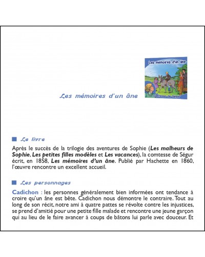 CD Les mémoires d'un âne de la comtesse de Ségur