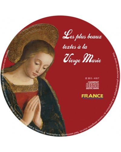 CD Les plus beaux textes à la Vierge Marie