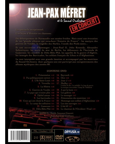 DVD Concert Jean-Pax Méfret "Des grands silences qui entachent l'histoire de France"