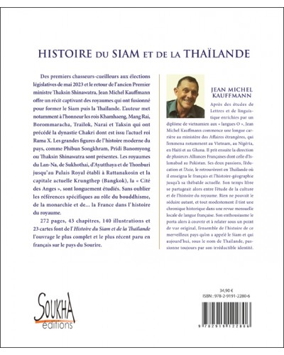 Jean Michel Kauffmann - Histoire du Siam et de la Thaïlande, 4e de couverture