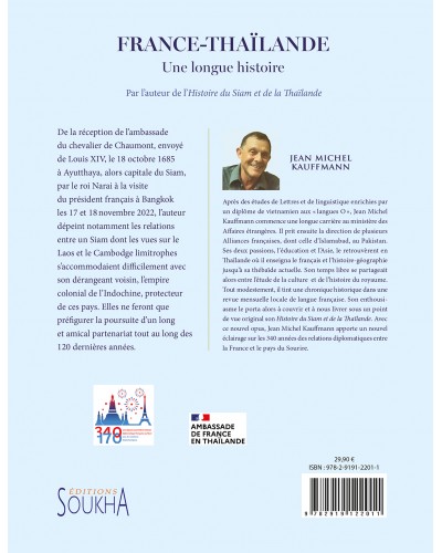 Jean Michel Kauffmann - France-Thaïlande, une longue histoire (4e de couverture)