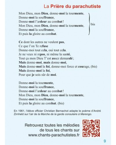 Carnet de chants des parachutistes page 9